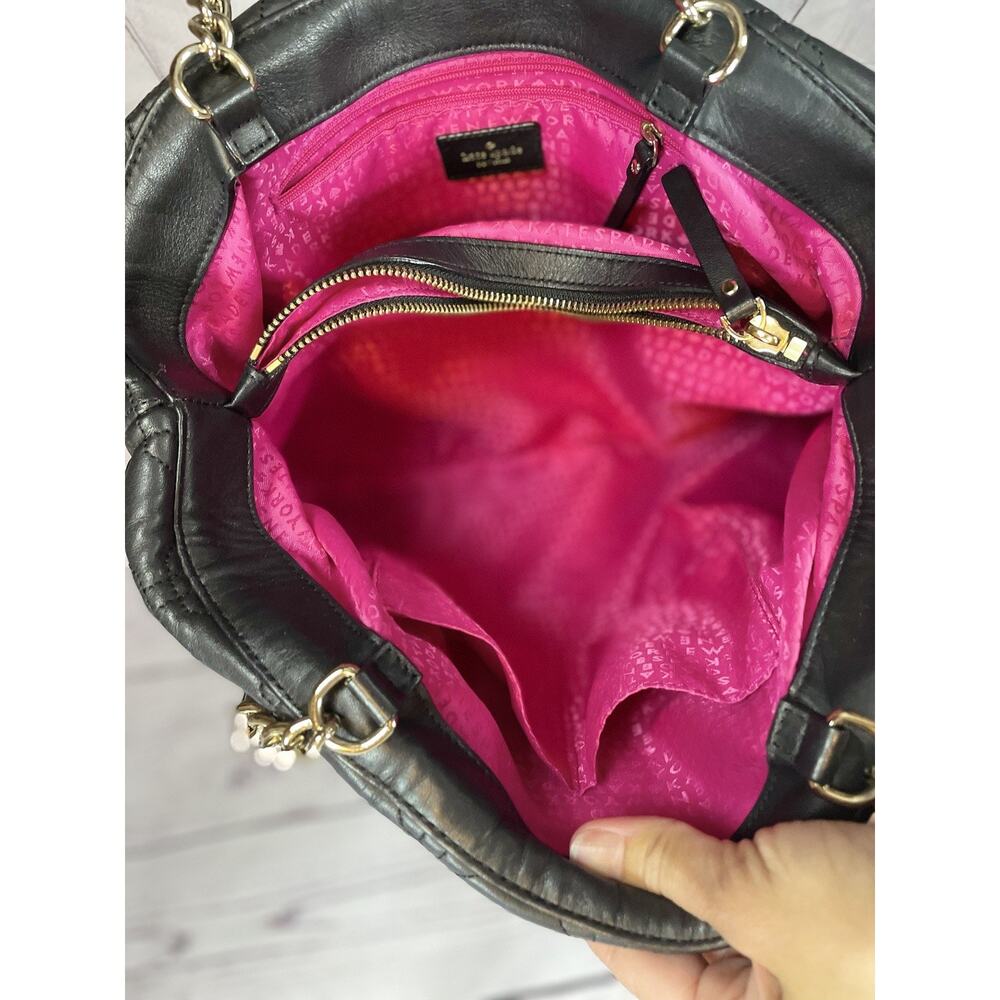 Kate Spade Astor Court Elena Black Pebbled Leather Shoulder Tote Bag - Picture 6 of 11